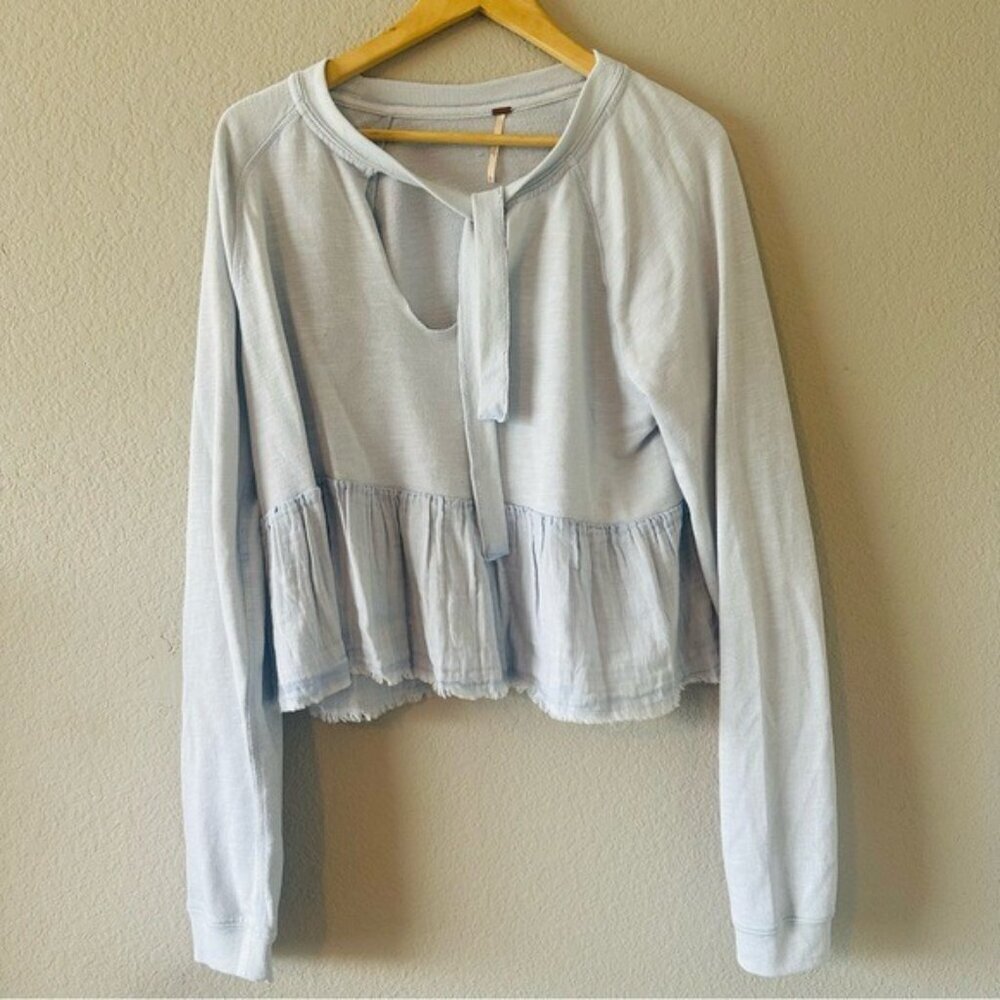 Free People Sweet Jane Pullover, Size Large - Light Blue - Picture 5 of 11